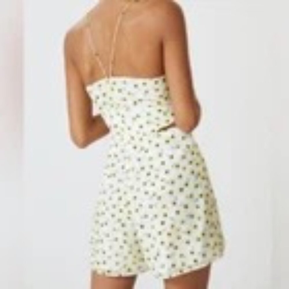 VGC Hutch Anthropologie String Halter neck Yellow Motif Ditsy Floral Romper SZ 6 - Picture 4 of 14